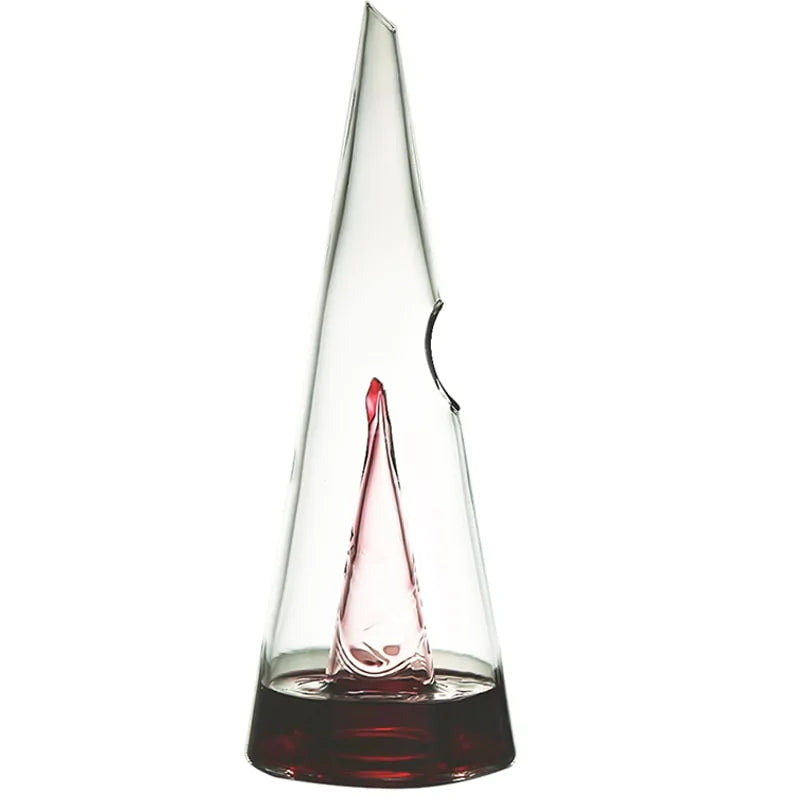 Transparent wine decanter with elegant pyramid shape, CrystalPyramid™ design.
