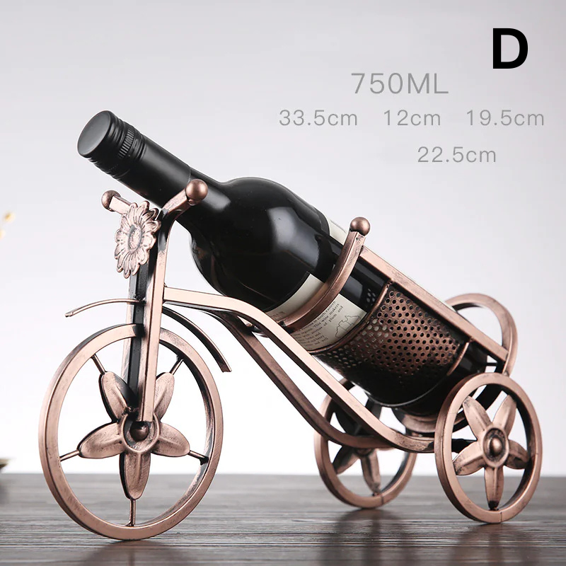 Elegant Porte-Bouteille RoyalCar in bronze, showcasing a wine bottle in a vintage carriage design.