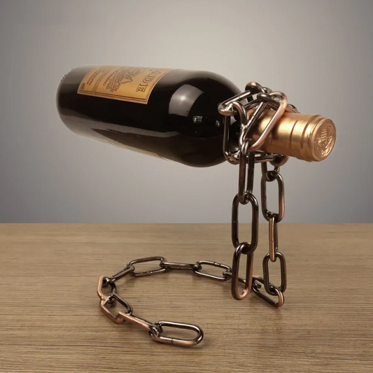 FlottaVin Porte-bouteille magique en chaîne de fer avec effet de flottement.
