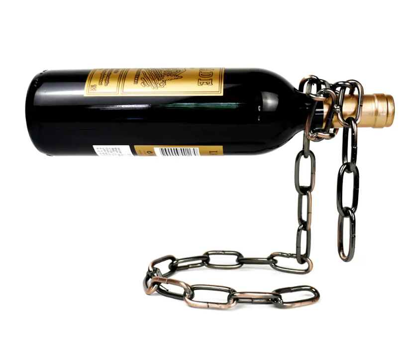 FlottaVin™ magical chain wine holder creating a floating illusion.