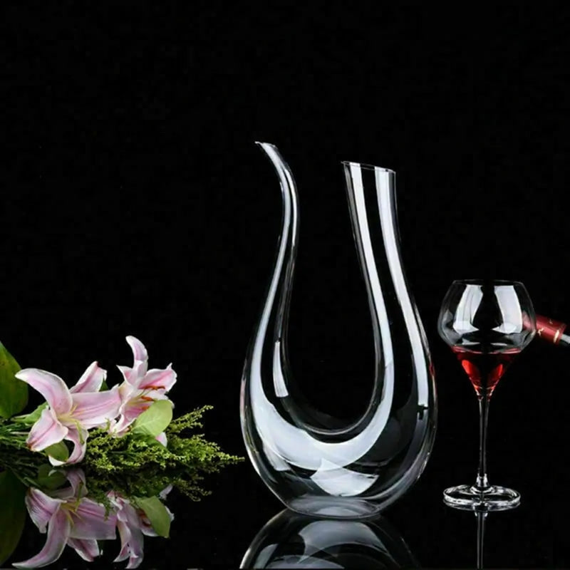 Luxe cristal carafe à vin 1500ml avec design élégant pour aération optimale.